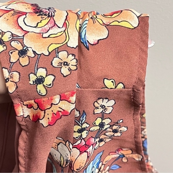 Active USA Mauve Floral Off the Shoulder Cinched Waist Romper Medium - Picture 10 of 10